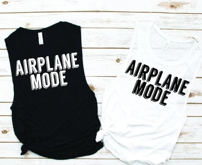 Airplane Mode On Muscle Tank - Vacation Tees by Hustle and Soul Clothing - Hustle and Soul Clothing