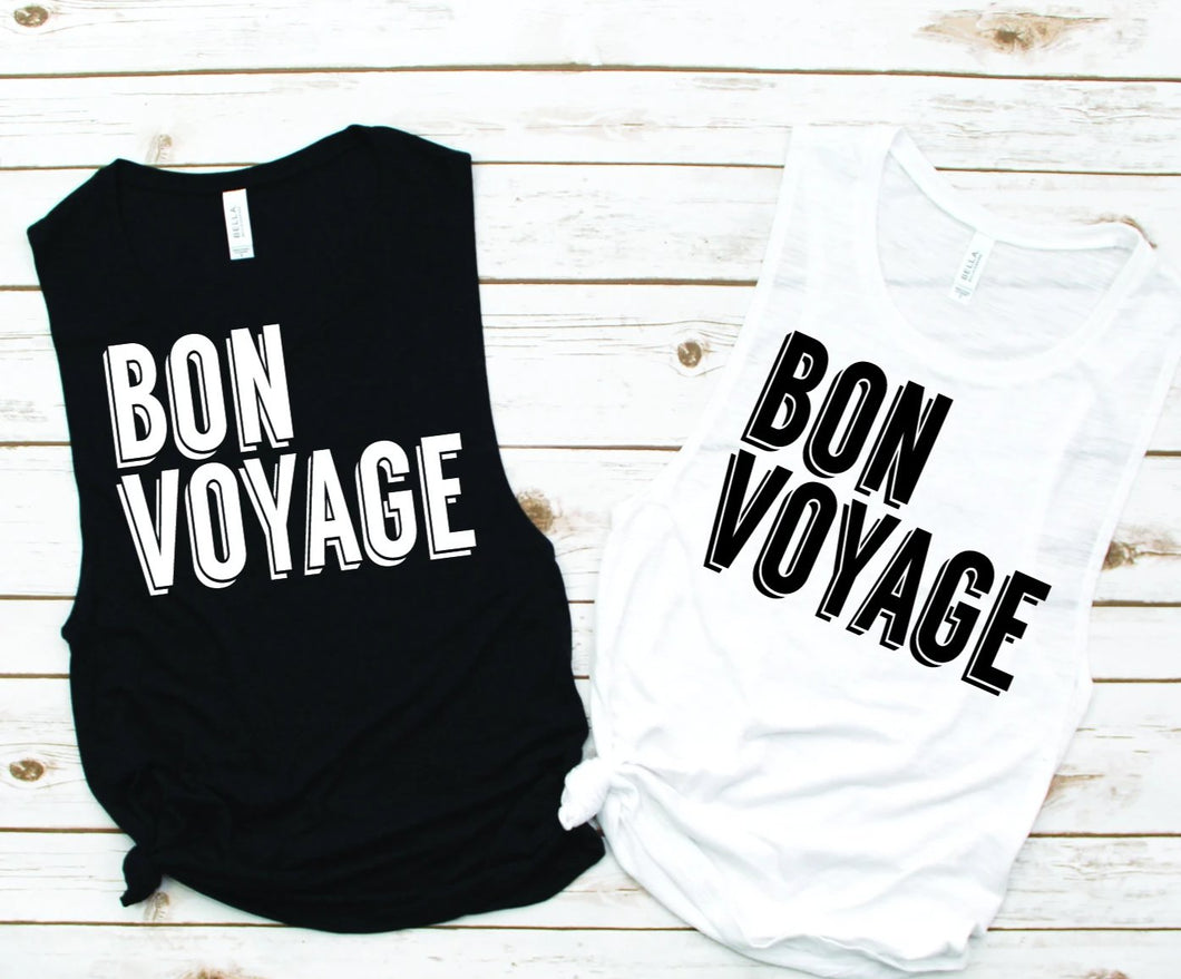 Bon Voyage Muscle Tank - Vacation Tees by Hustle and Soul Clothing - Hustle and Soul Clothing