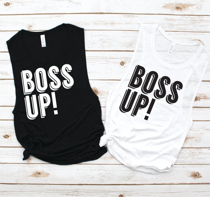 Boss Up Spin Muscle Tank - Fitness Tees by Hustle and Soul Clothing - Hustle and Soul Clothing