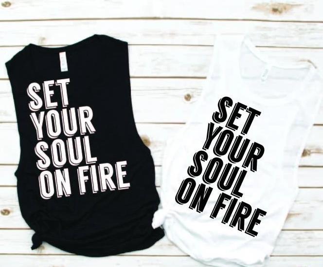 Set Your Soul On Fire Muscle Tank - Vacation Tees by Hustle and Soul Clothing - Hustle and Soul Clothing