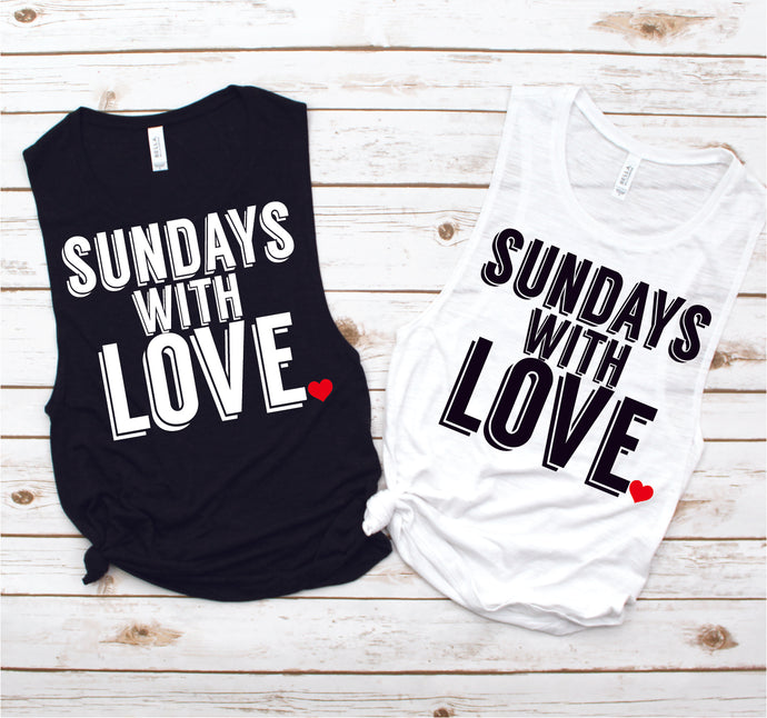 Sundays with Love Spin Muscle Tank - Fitness Tees by Hustle and Soul Clothing - Hustle and Soul Clothing