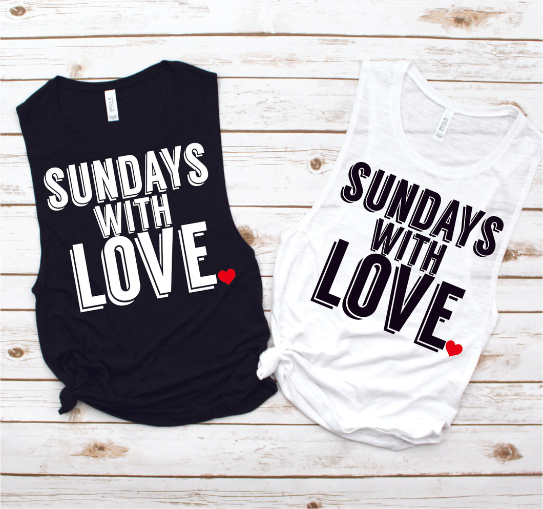 Sundays with Love Spin Muscle Tank - Fitness Tees by Hustle and Soul Clothing - Hustle and Soul Clothing