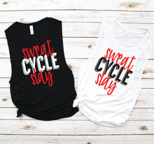 Load image into Gallery viewer, Sweat Cycle Slay Muscle Tank - Fitness Tees by Hustle and Soul Clothing - Hustle and Soul Clothing