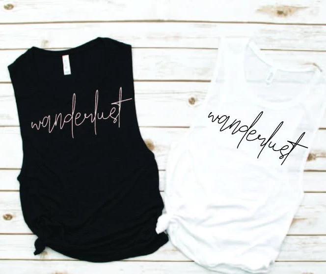 Wanderlust Muscle Tank - Vacation Tees by Hustle and Soul Clothing - Hustle and Soul Clothing