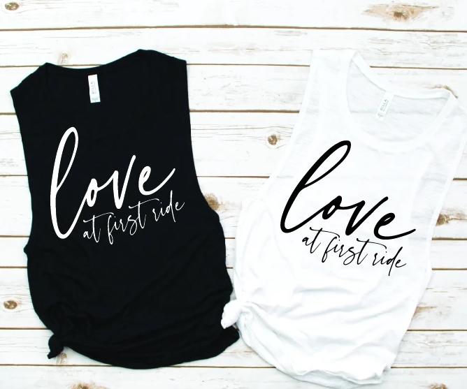 Love at First Ride Spin Muscle Tank - Fitness Tees by Hustle and Soul Clothing - Hustle and Soul Clothing